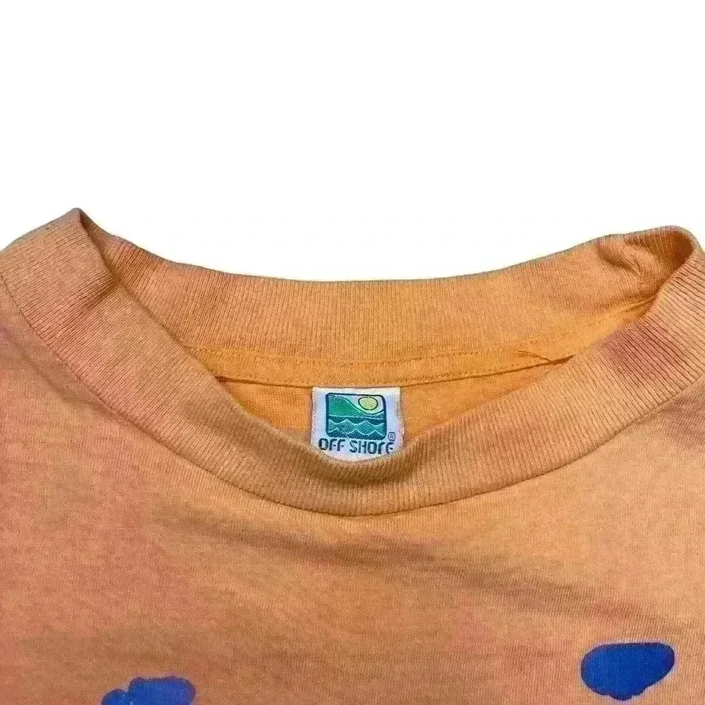 Vintage off shore double sided graphic tshirt coral & blue size XL single stitch - Picture 3 of 5